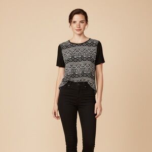 Robin K Black and White High Low Dress